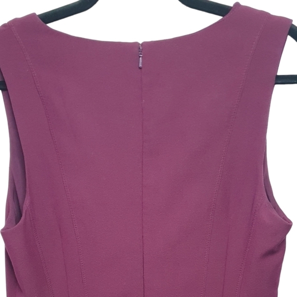 Banana Republic Stretch Sleeveless Mini Fit & Flare Skater Dress Burgundy Size14 - Picture 10 of 14